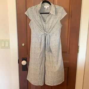 Motherhood maternity Beige Geometric Print Front Tie Dress